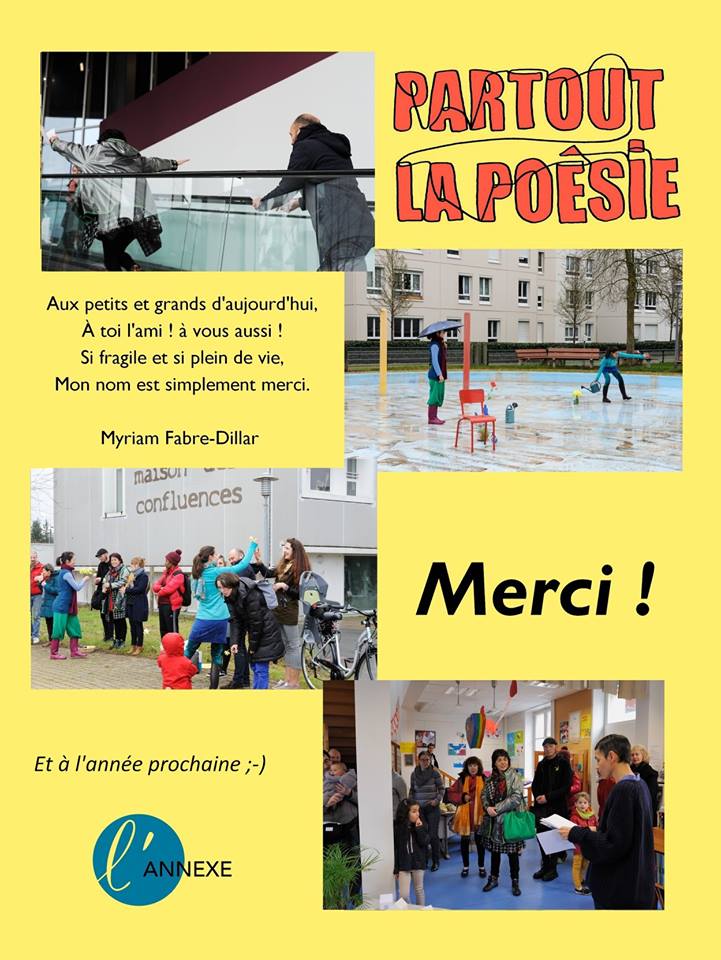 Affiche de remerciements après la manifestation Partout la Poésie Affiche de remerciements après la manifestation Partout la Poésie